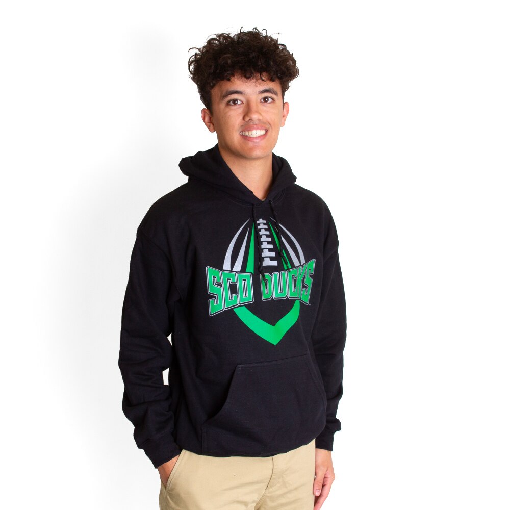 Sco-Ducks, McKenzie SewOn, Black, Hoodie, Cotton Blend, Men, Unisex, Football, Football outline, Sco-Ducks, Sweatshirt, 786230